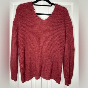 Harper Heritage Burgundy Sweater with tie back Size: S